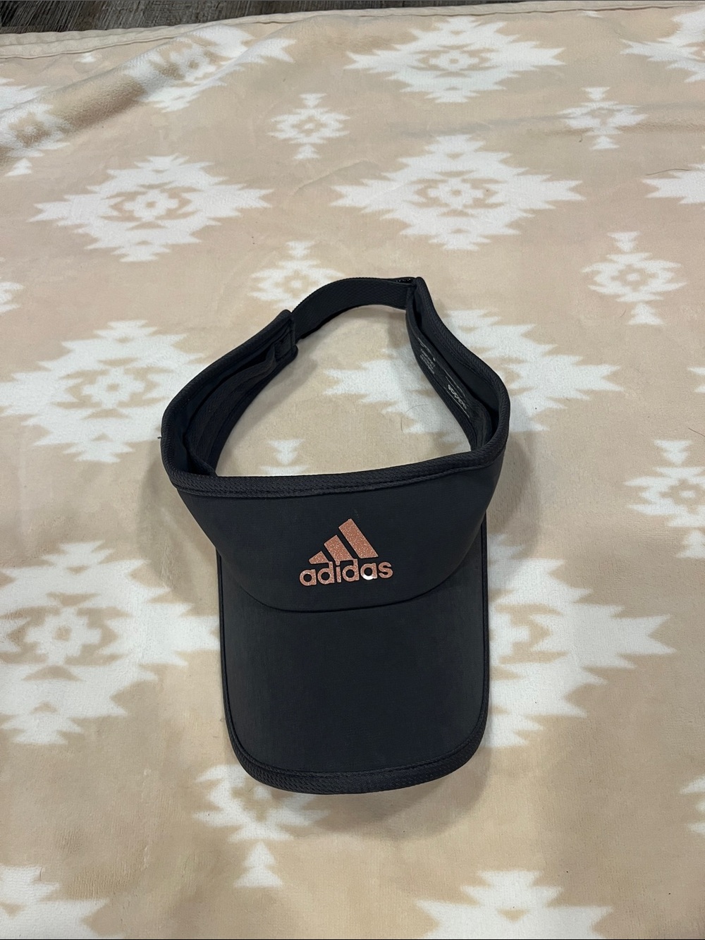 adidas Black Visor with Rose Gold Logo Accent